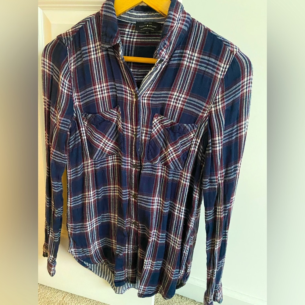 Lucky Brand XS relaxed plaid flannel